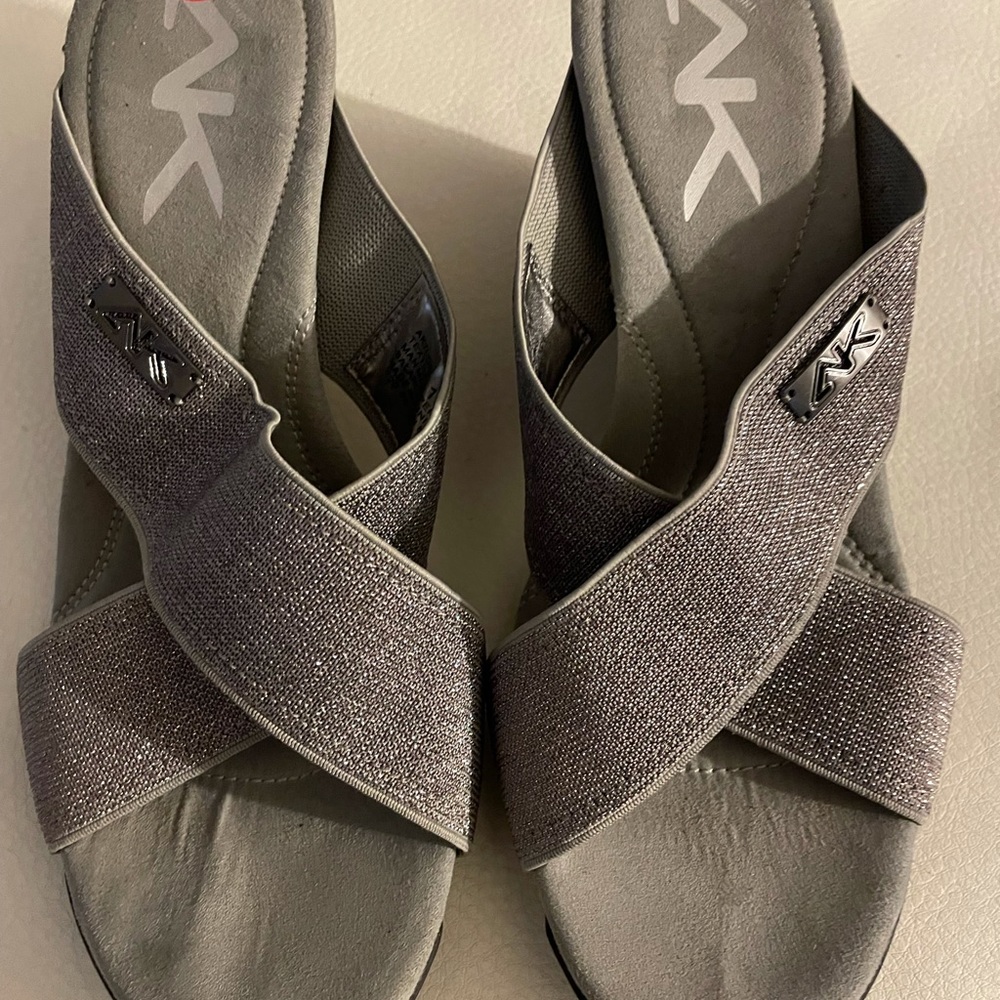 Anne Klein gray wedge shoes , brand new